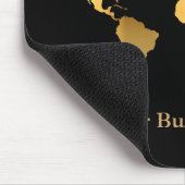 Wereldkaart Gold/zwart Muismat (Hoek)