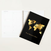 Wereldkaart Gold/zwart Planner (Display)