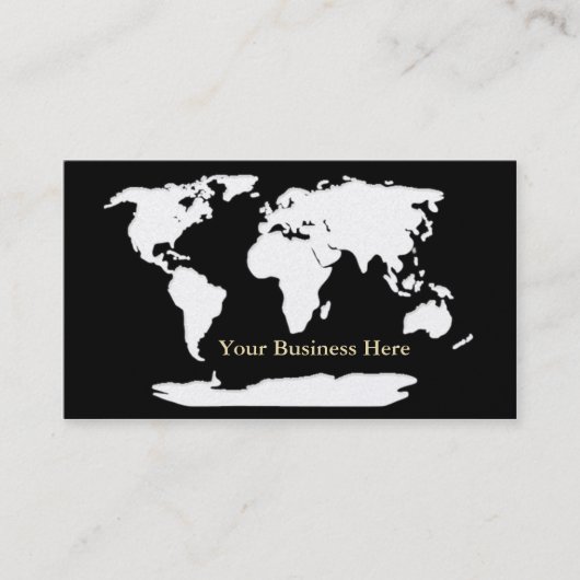 Wereldkaart Gold/zwart Visitekaartje 1 (Voorkant)