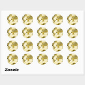 wereldkaart goud ronde sticker (Vel)