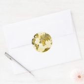 wereldkaart goud ronde sticker (Envelop)