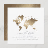Wereldkaart gouden waterverf aankondiging (Voorkant / Achterkant)