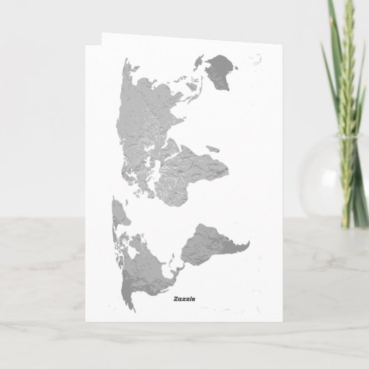 Wereldkaart Grijs Wit Eenvoudig Modern Wedding 202 (Achterkant)