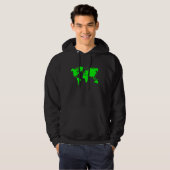 Wereldkaart - groen hoodie (Voorkant volledig)