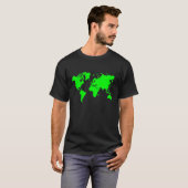 wereldkaart - groen t-shirt (Voorkant volledig)