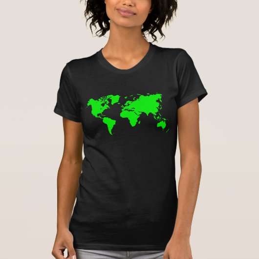 Wereldkaart - groen t-shirt (Voorkant)