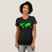 Wereldkaart - groen t-shirt (Voorkant volledig)