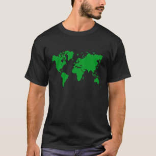 wereldkaart - groen voor gras t-shirt