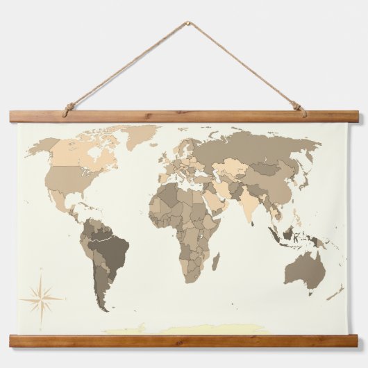 Wereldkaart hangend wandkleed (Voorkant)
