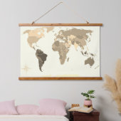 Wereldkaart hangend wandkleed (Slaapkamer)