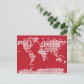 Wereldkaart harten briefkaart (Staand voorkant)