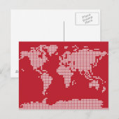 Wereldkaart harten briefkaart (Voorkant / Achterkant)