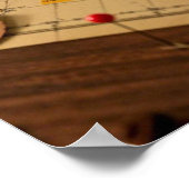 Wereldkaart hartspelden en bezienswaardigheden poster (Hoek)