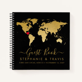 Wereldkaart — Heart Destination Guest Book Notitieboek