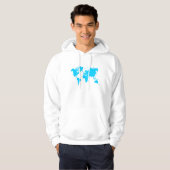 Wereldkaart - Hemelblauw Hoodie (Voorkant volledig)