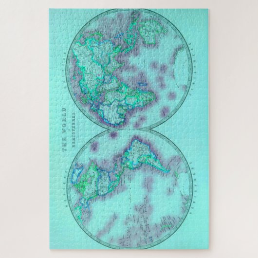 Wereldkaart Hemispheres Legpuzzel (Verticaal)
