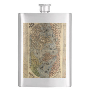 Wereldkaart  Historische Antiek Atlas Flacon