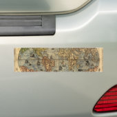 Wereldkaart  historische atlas bumpersticker (Op auto)