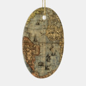 Wereldkaart  historische atlas keramisch ornament (Rechts)