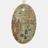 Wereldkaart  historische atlas keramisch ornament (Links)