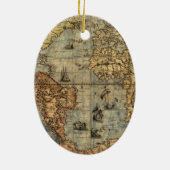 Wereldkaart  historische atlas keramisch ornament (Achterkant)