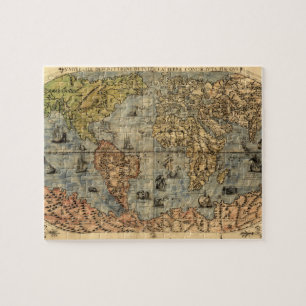 Wereldkaart historische atlas legpuzzel