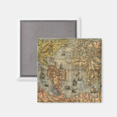 Wereldkaart  historische atlas magneet (Voorkant / Achterkant)