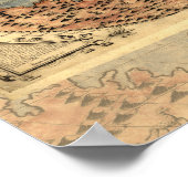 Wereldkaart  historische atlas poster (Hoek)