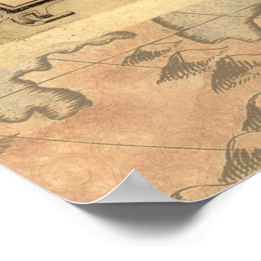 Wereldkaart historische atlas poster (Hoek)