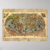 Wereldkaart historische atlas poster (Voorkant)