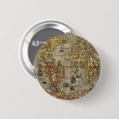 Wereldkaart historische atlas ronde button 5,7 cm (Voorkant /achterkant)