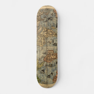 Wereldkaart  historische atlas skateboard