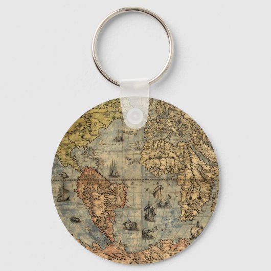 Wereldkaart historische atlas sleutelhanger (Voorkant)