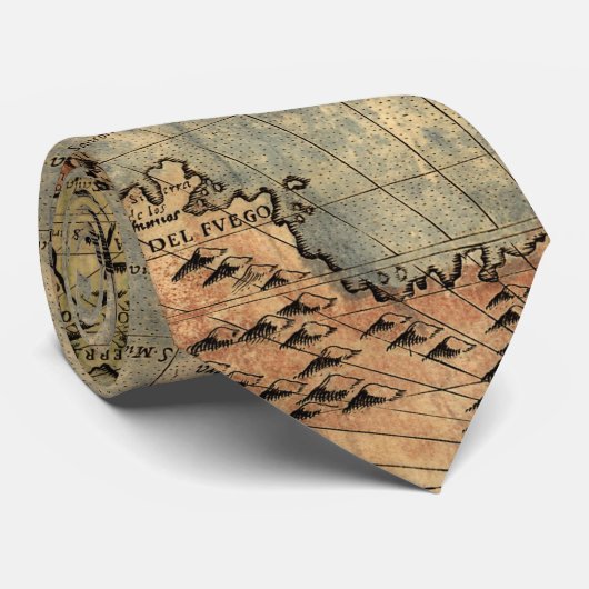 Wereldkaart  historische atlas stropdas (Opgerold)