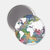 wereldkaart hout 12 magneet (Voorkant / Achterkant)