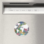 wereldkaart hout 12 magneet (Insitu (Vaatwasser))