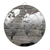 wereldkaart hout 13 dartbord (Voorkant)