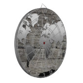 wereldkaart hout 13 dartbord (Voorkant Links)