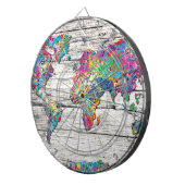 wereldkaart hout dartbord (Voorkant Rechts)