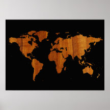 wereldkaart - houtextuur