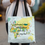 Wereldkaart - ik ben niet overal geweest... tote bag<br><div class="desc">Wereldkaart Canvas tas - Hé reizigers! Bekijk deze geweldige canvas tas met een zeer kleurrijke wereldkaart die op de ogen ingaat. Met de tekst "Ik ben niet overal geweest, maar het staat op mijn lijst". De tekst kan worden gewijzigd in alles wat je maar wilt. Deze canvas tas zal een...</div>