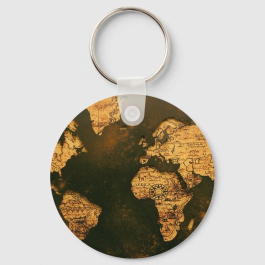 Wereldkaart illustratie sleutelhanger (Voorkant)