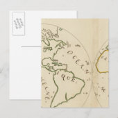 Wereldkaart in 4 delen briefkaart (Voorkant / Achterkant)