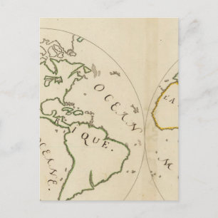 Wereldkaart in 4 delen briefkaart