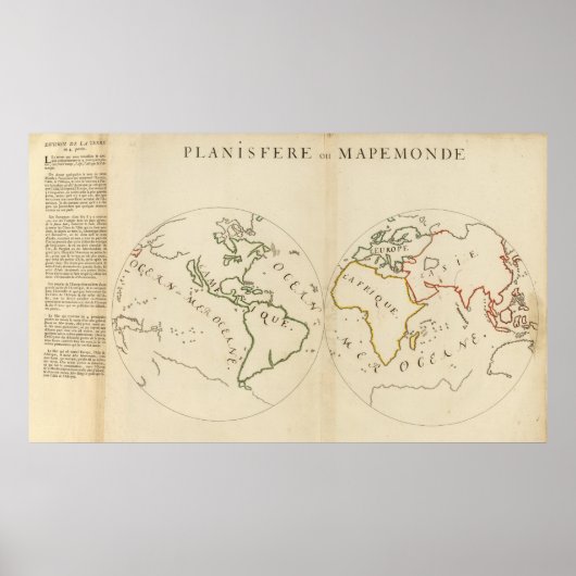 Wereldkaart in 4 delen poster (Voorkant)