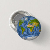 Wereldkaart in een cirkel ronde button 3,2 cm (Voorkant /achterkant)