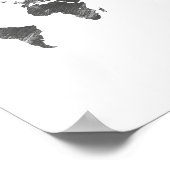 Wereldkaart in het grijs, de Wereldkaarten _1 Poster (Hoek)