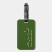 Wereldkaart in het groen met naam om bagage te ide bagagelabel (Achterkant verticaal)