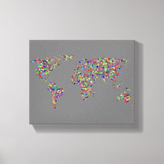 Wereldkaart in het mistfilter canvas afdruk (Voorkant)