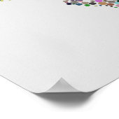 Wereldkaart in mistfilter en grijze achtergrond poster (Hoek)